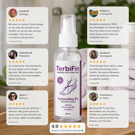 TerbiFin Spray 8% Anti-Hongos Pies Uñas